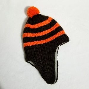 mini Boden Boys Hat Pom Pom Ear Flaps Knit winter